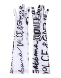 Dolce & Gabbana Black White DG Logo Elbow Length Mitten Gloves by Dolce & Gabbana