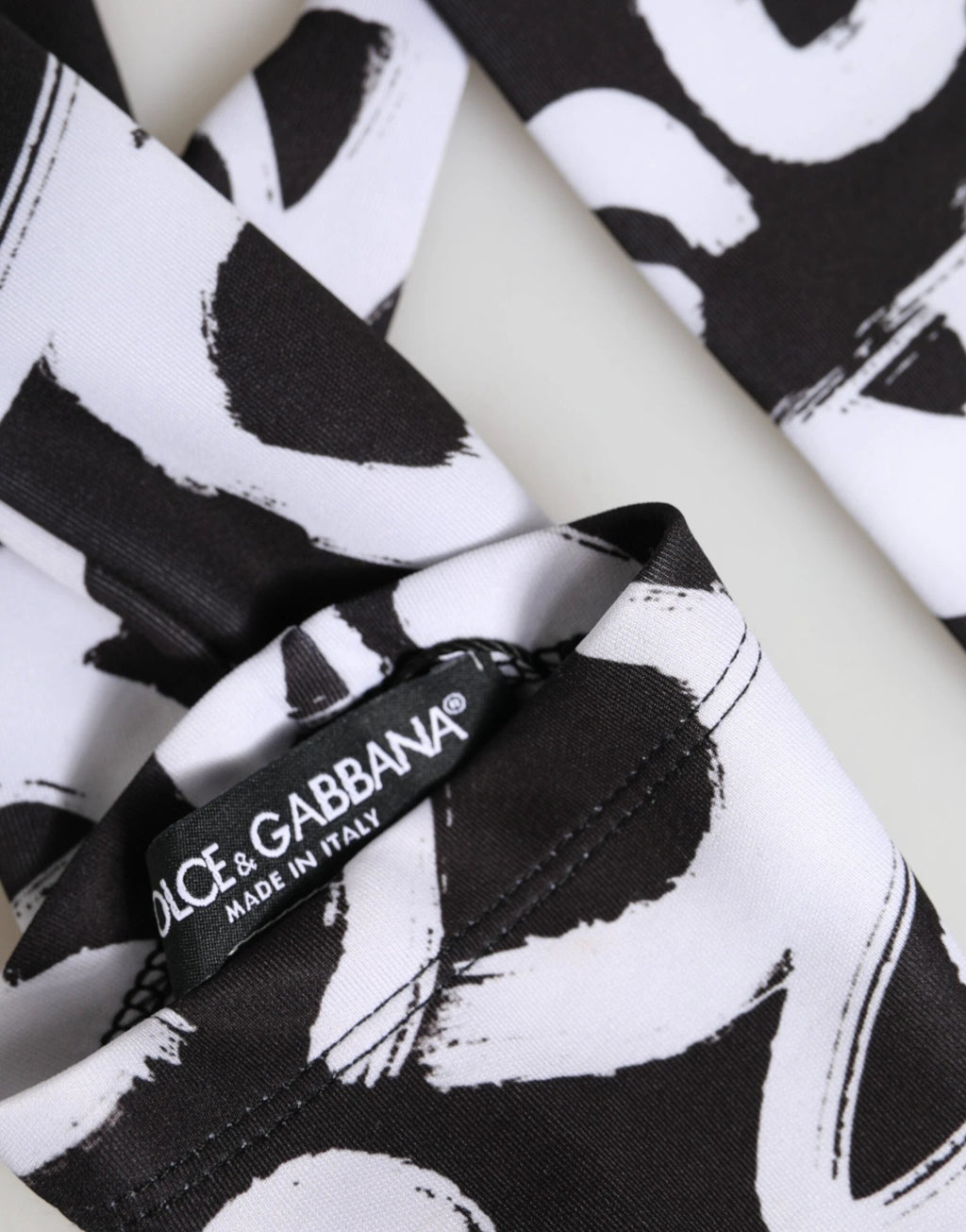 Dolce & Gabbana Black White DG Logo Elbow Length Mitten Gloves by Dolce & Gabbana