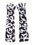 Dolce & Gabbana Black White DG Logo Elbow Length Mitten Gloves by Dolce & Gabbana