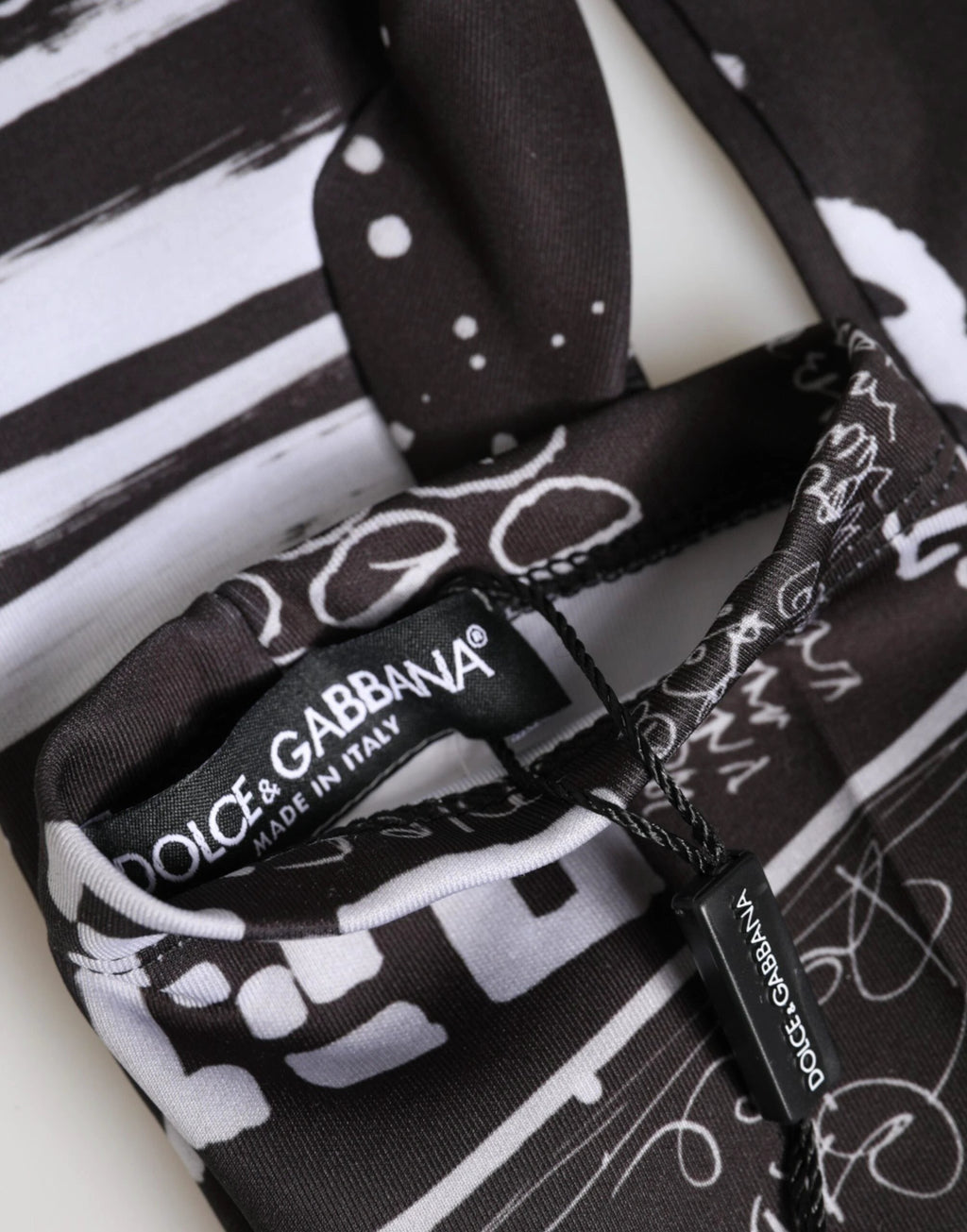 Dolce & Gabbana Black White DG Logo Elbow Length Mitten Gloves by Dolce & Gabbana