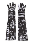 Dolce & Gabbana Black White DG Logo Elbow Length Mitten Gloves by Dolce & Gabbana
