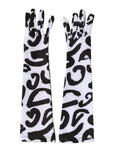 Dolce & Gabbana Black White DG Logo Elbow Length Mitten Gloves by Dolce & Gabbana