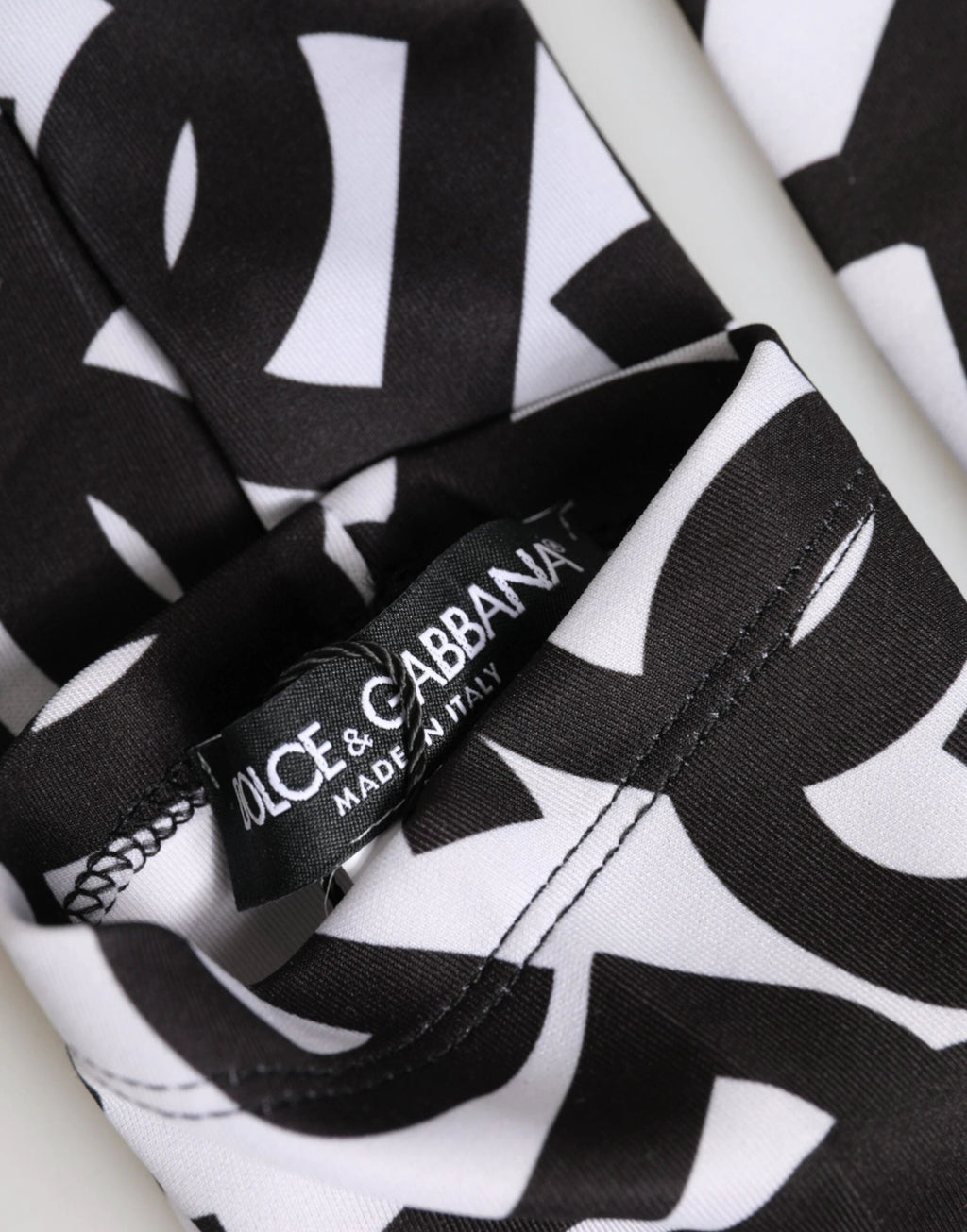 Dolce & Gabbana Black White DG Logo Elbow Length Mitten Gloves by Dolce & Gabbana