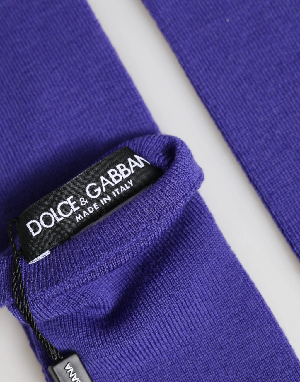 Dolce & Gabbana Violet Wool Fingerless Elbow Length Mitten Gloves by Dolce & Gabbana