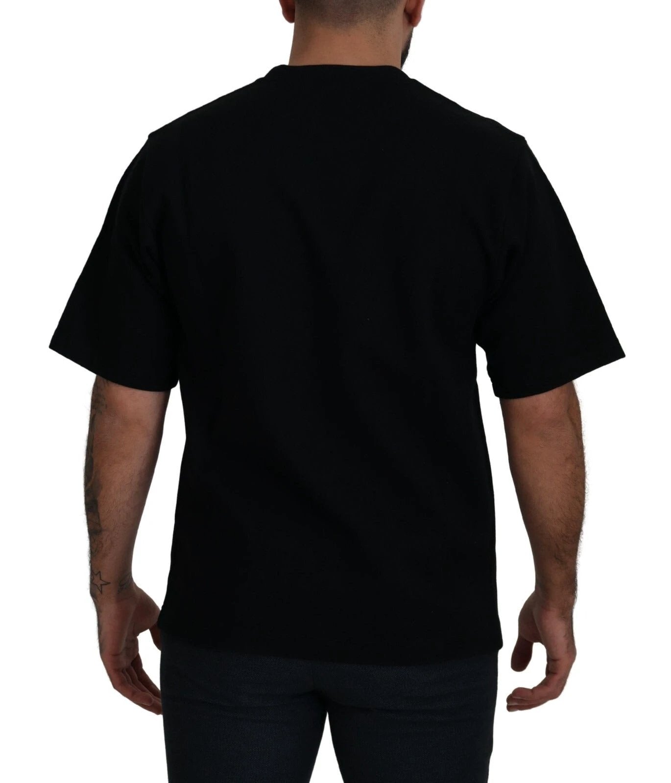 Dolce & Gabbana Cotton Black Printed Crewneck Tee T-shirt by Dolce & Gabbana