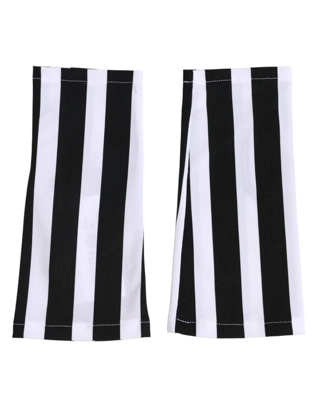 Dolce & Gabbana Black White Nylon Fingerless Wrist Length Gloves by Dolce & Gabbana