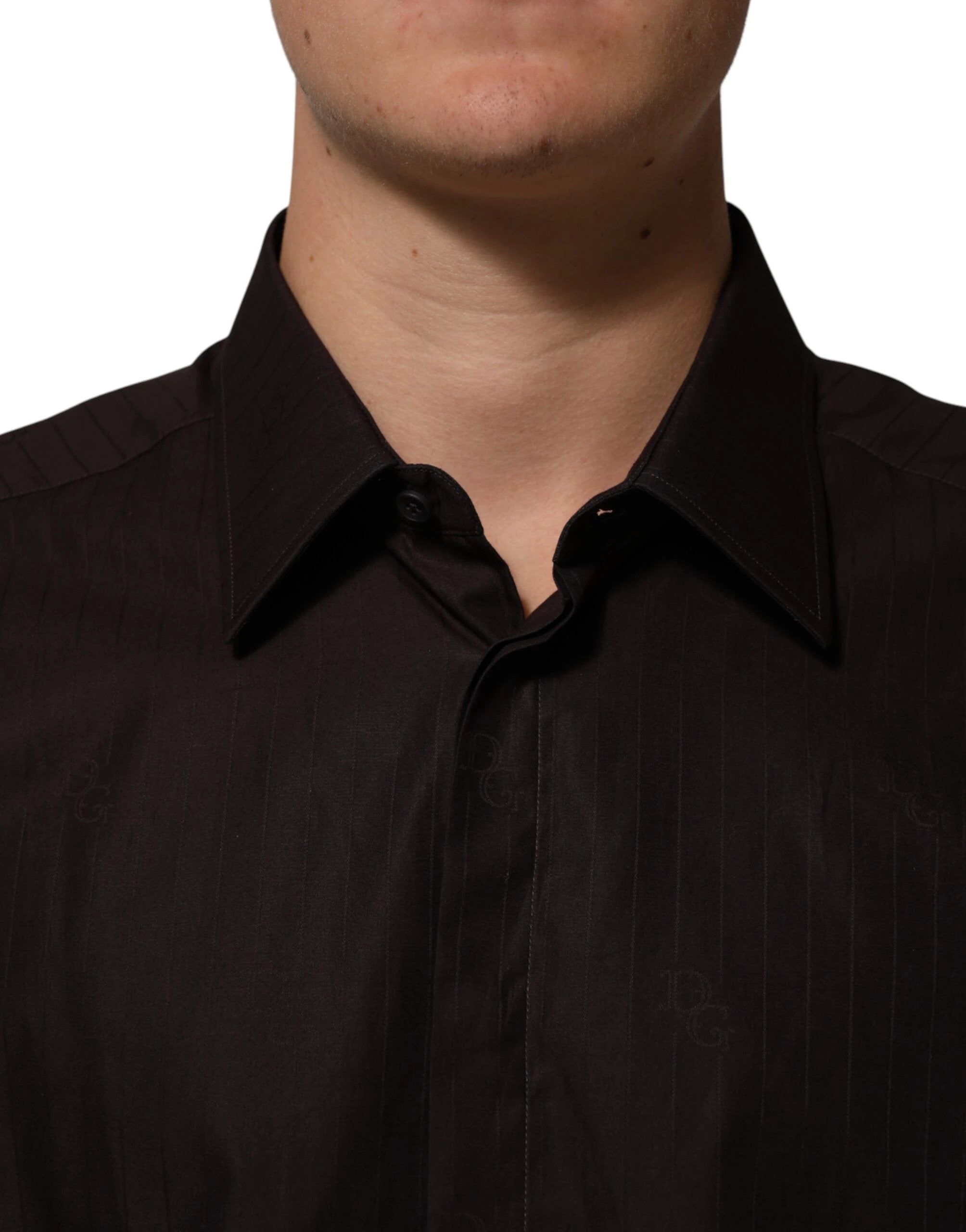 Dolce & Gabbana Brown Cotton LongSleeve MARTINI Dress Shirt by Dolce & Gabbana