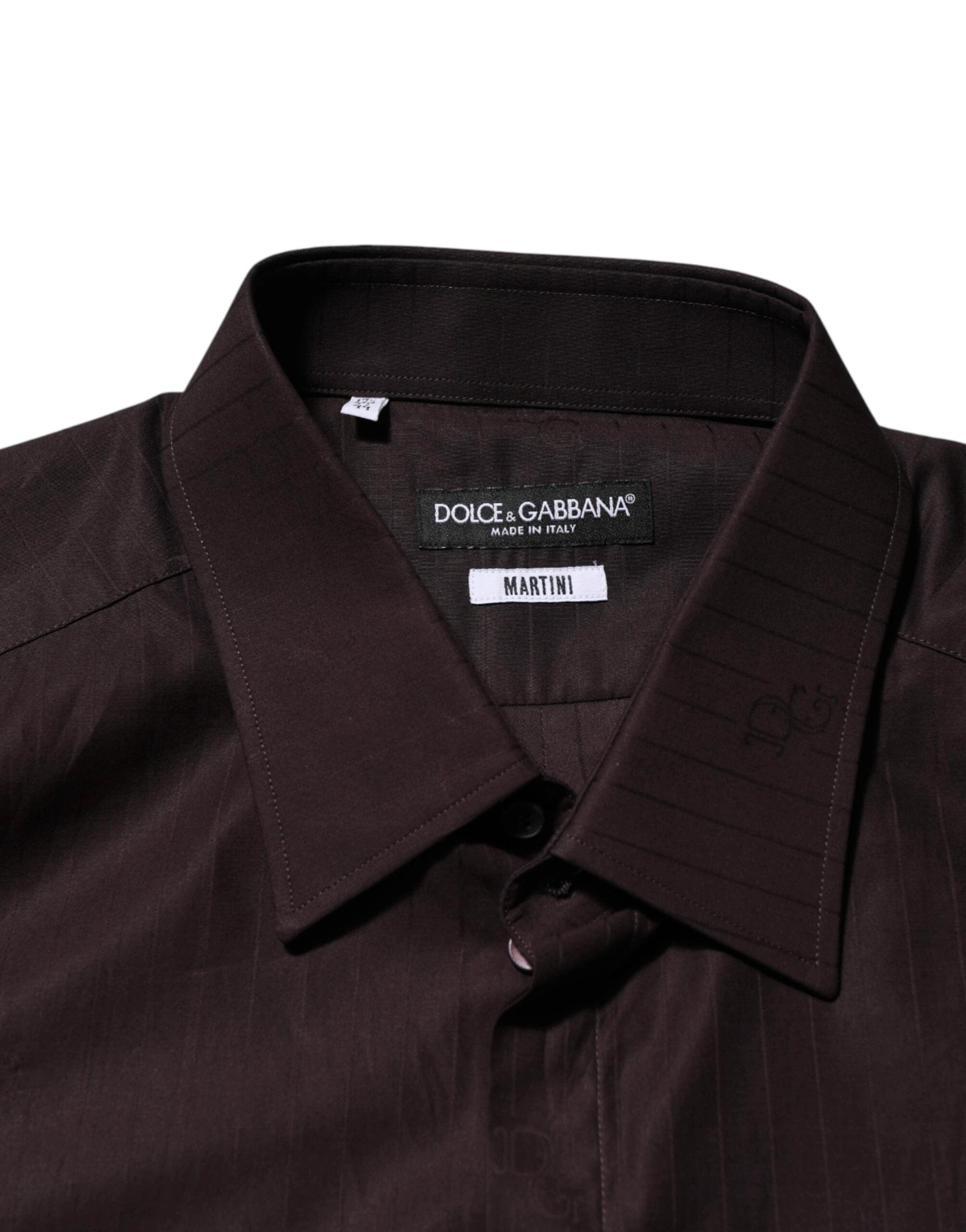 Dolce & Gabbana Brown Cotton LongSleeve MARTINI Dress Shirt by Dolce & Gabbana