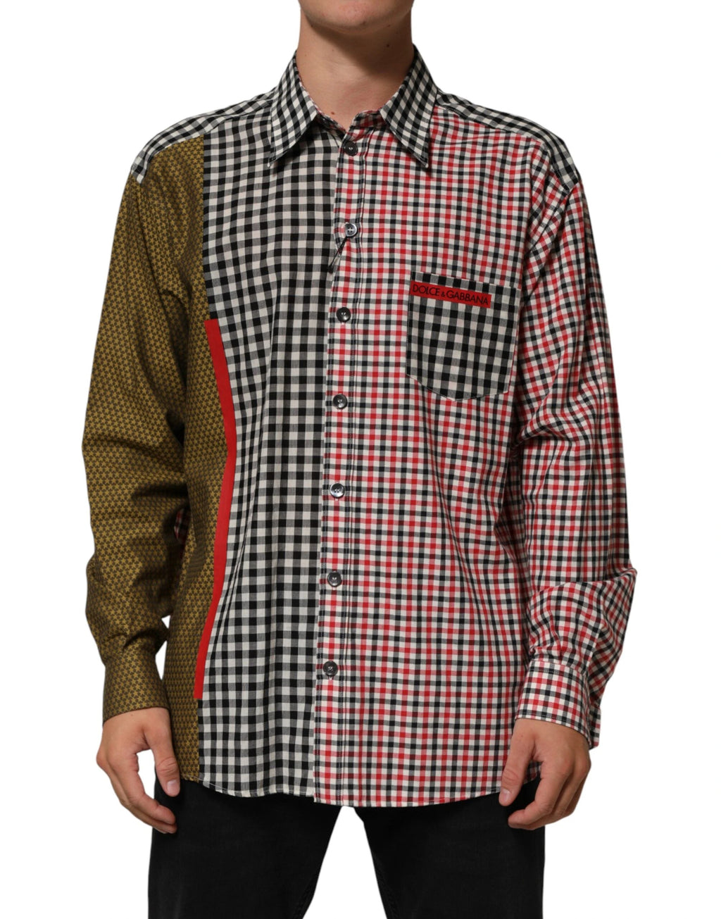 Dolce & Gabbana Multicolor Cotton Collared Checkered Shirt by Dolce & Gabbana