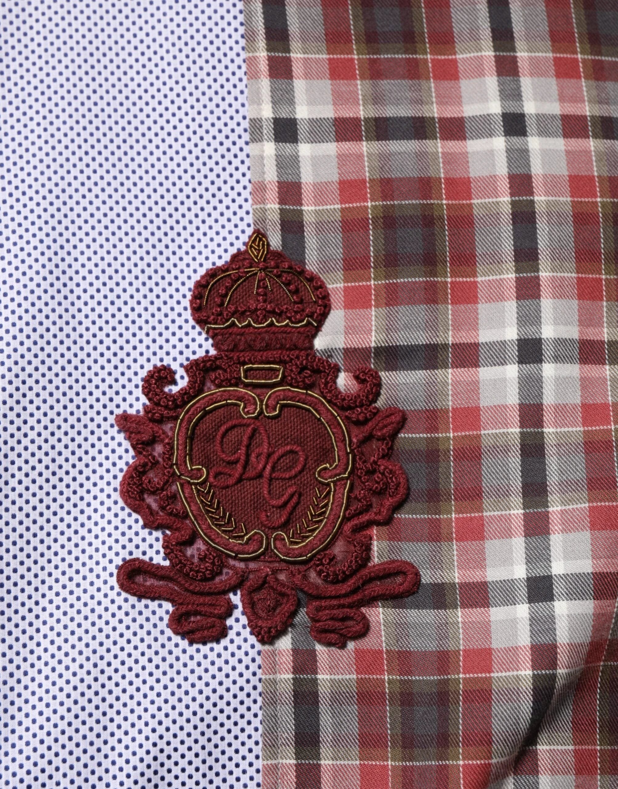 Dolce & Gabbana Multicolor Cotton Collared Checkered Shirt by Dolce & Gabbana