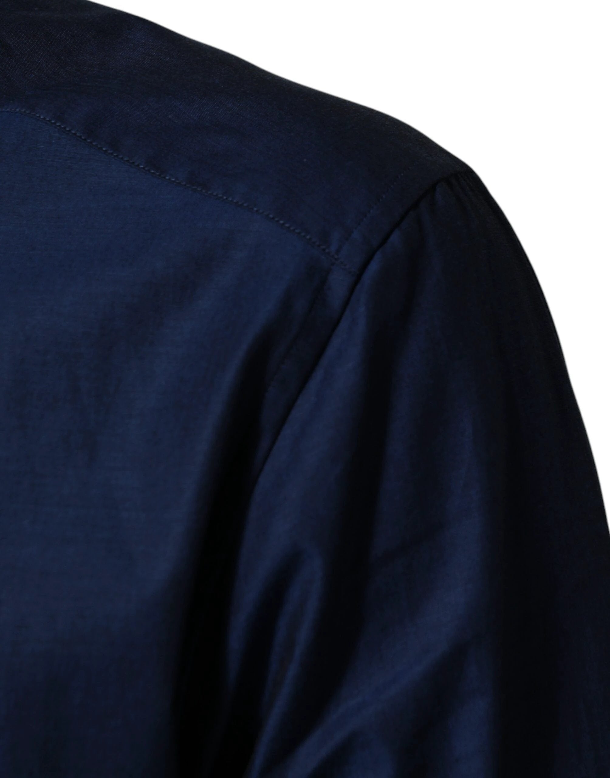 Dolce & Gabbana Blue Cotton Collared Men GOLD Dress Shirt by Dolce & Gabbana