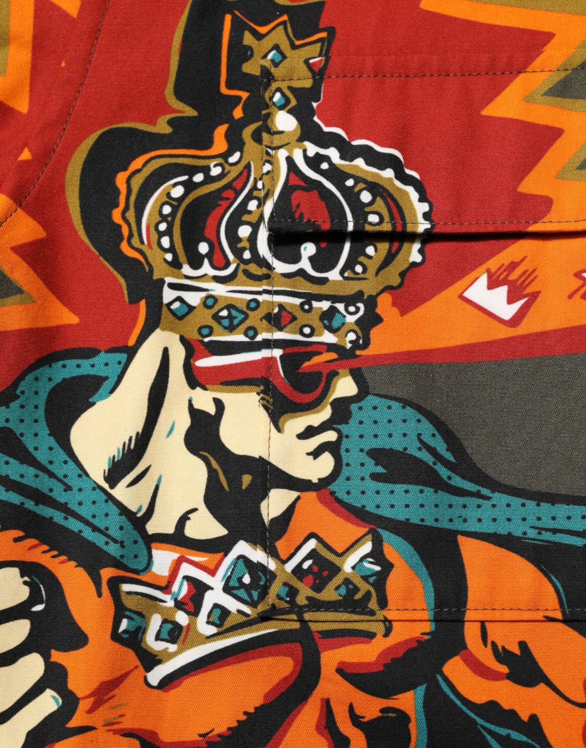 Dolce & Gabbana Brown Superhero Print Button Down Shirt by Dolce & Gabbana