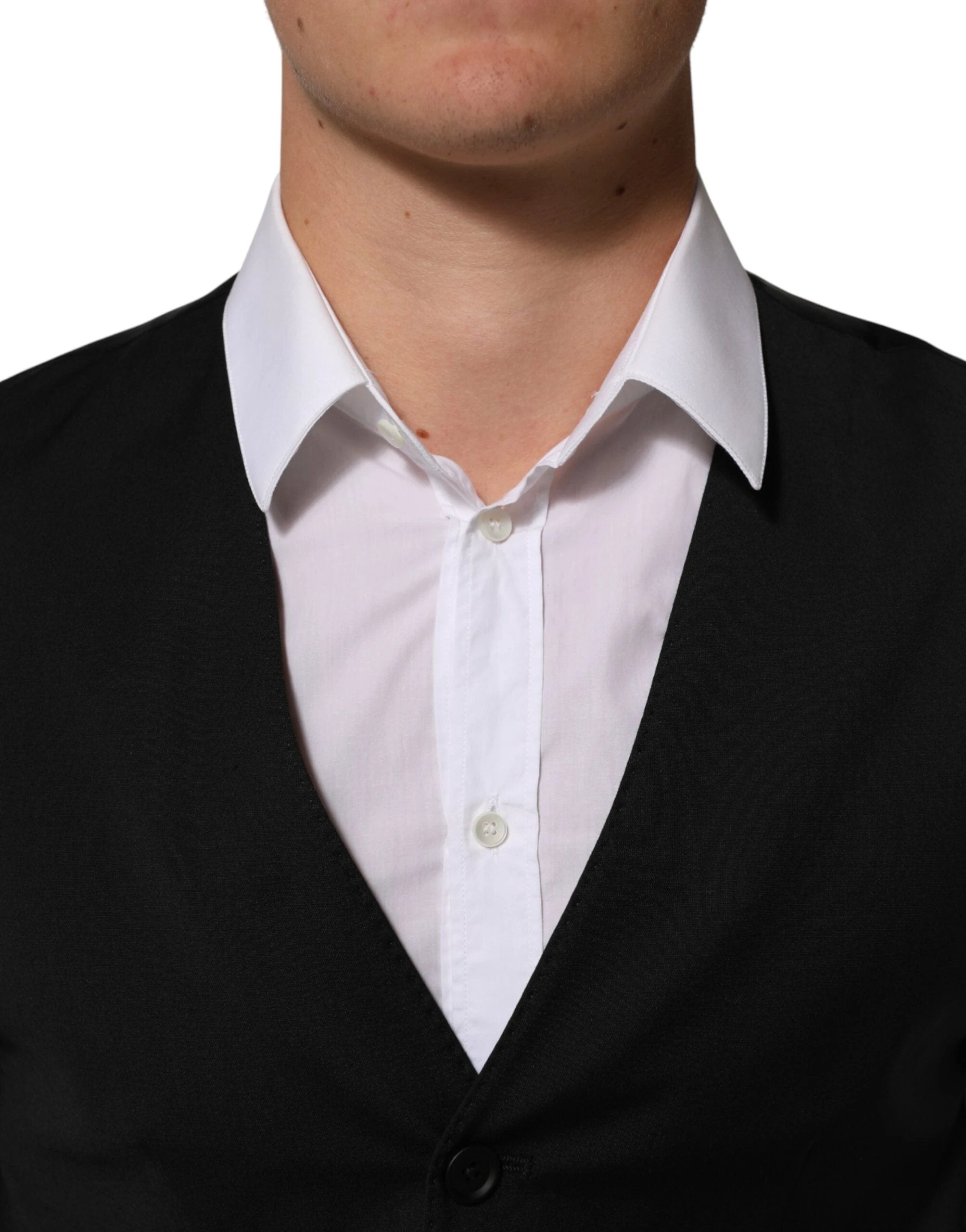 Dolce & Gabbana Black Polyester Dress Formal Waistcoat Vest by Dolce & Gabbana