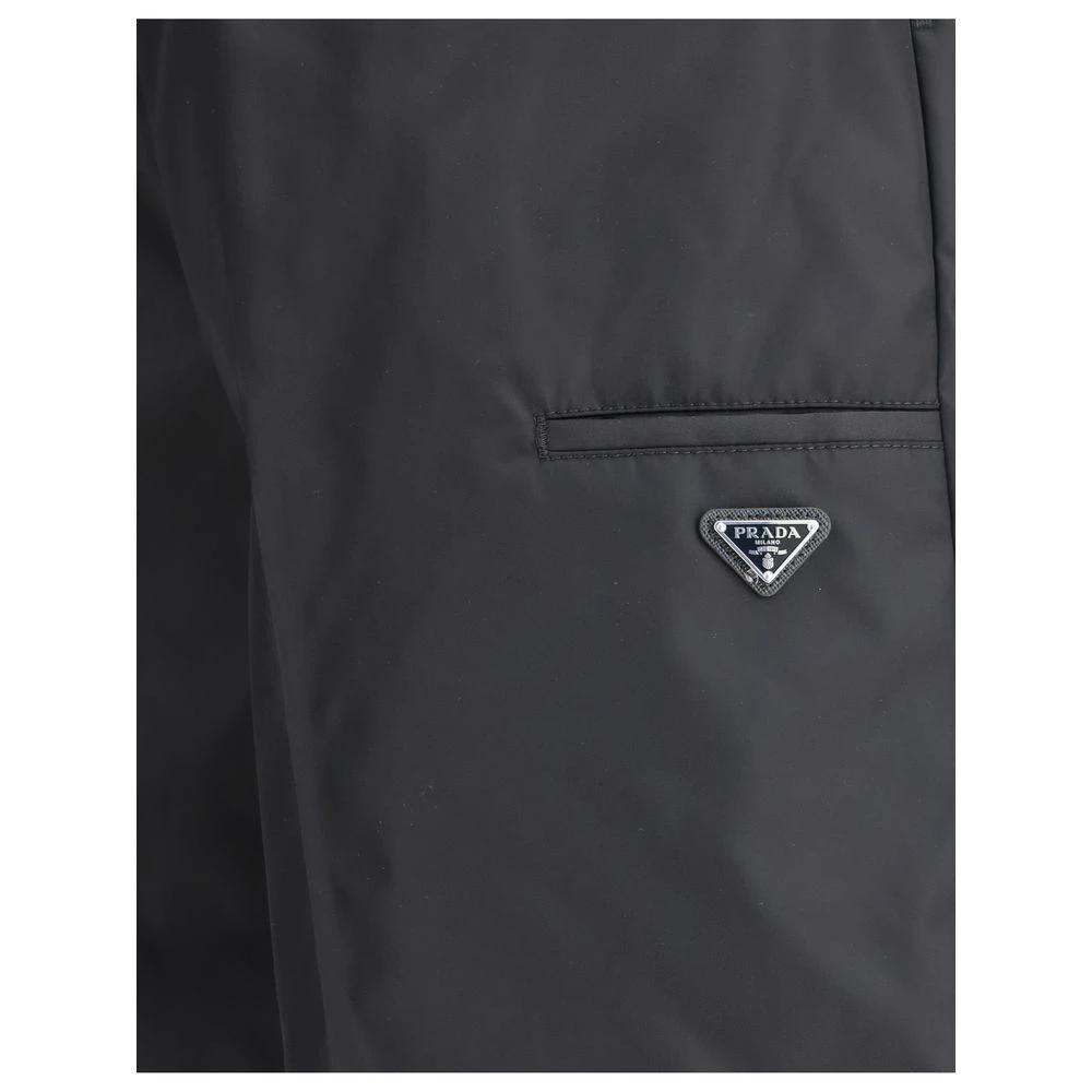 Prada Black Recycled Polyamide Bermuda Shorts by Prada