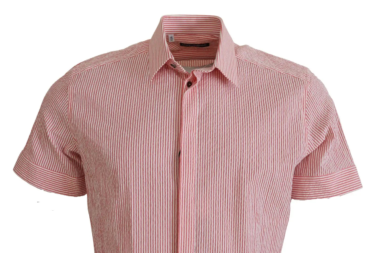 Chemise à manches courtes en coton rayé rouge et blanc Dolce &amp; Gabbana