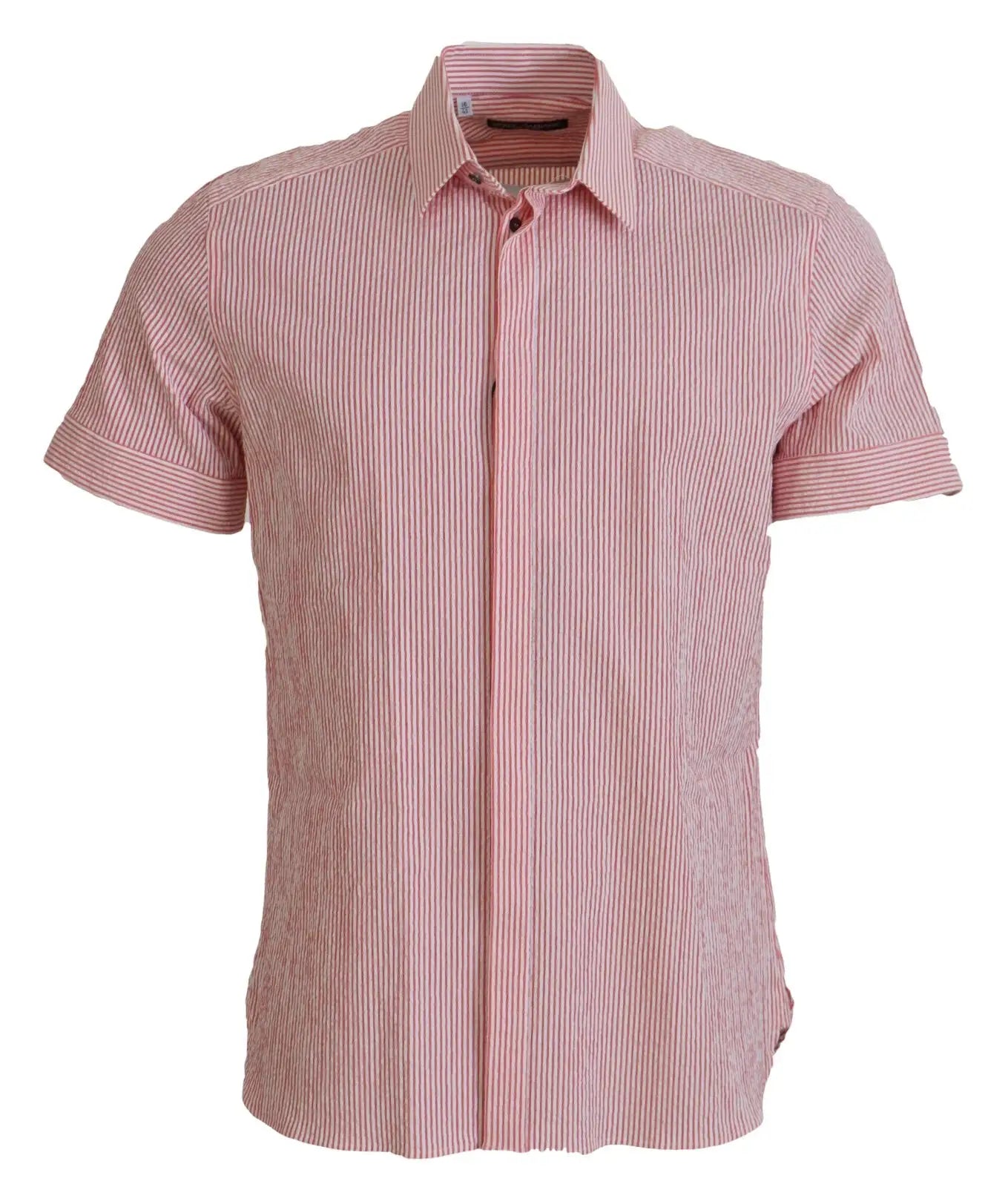 Chemise à manches courtes en coton rayé rouge et blanc Dolce &amp; Gabbana