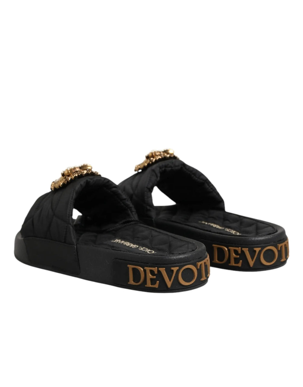 Dolce &amp; Gabbana Chaussures Devotion En Cuir Matelassé Noir