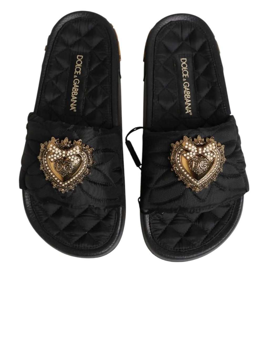 Dolce &amp; Gabbana Chaussures Devotion En Cuir Matelassé Noir