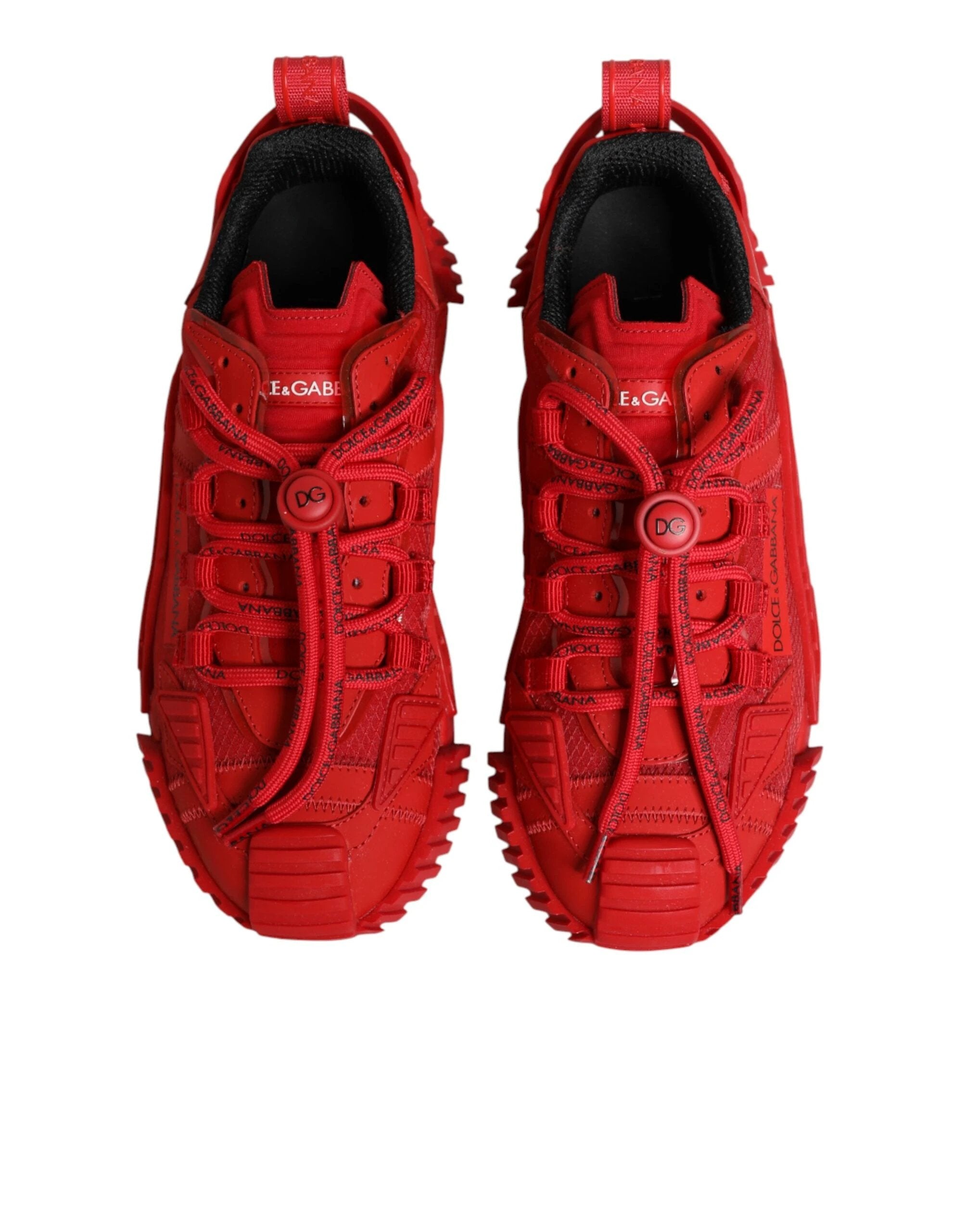 Dolce & Gabbana Red Logo Lace Low Top NS1 Sneakers Shoes by Dolce & Gabbana