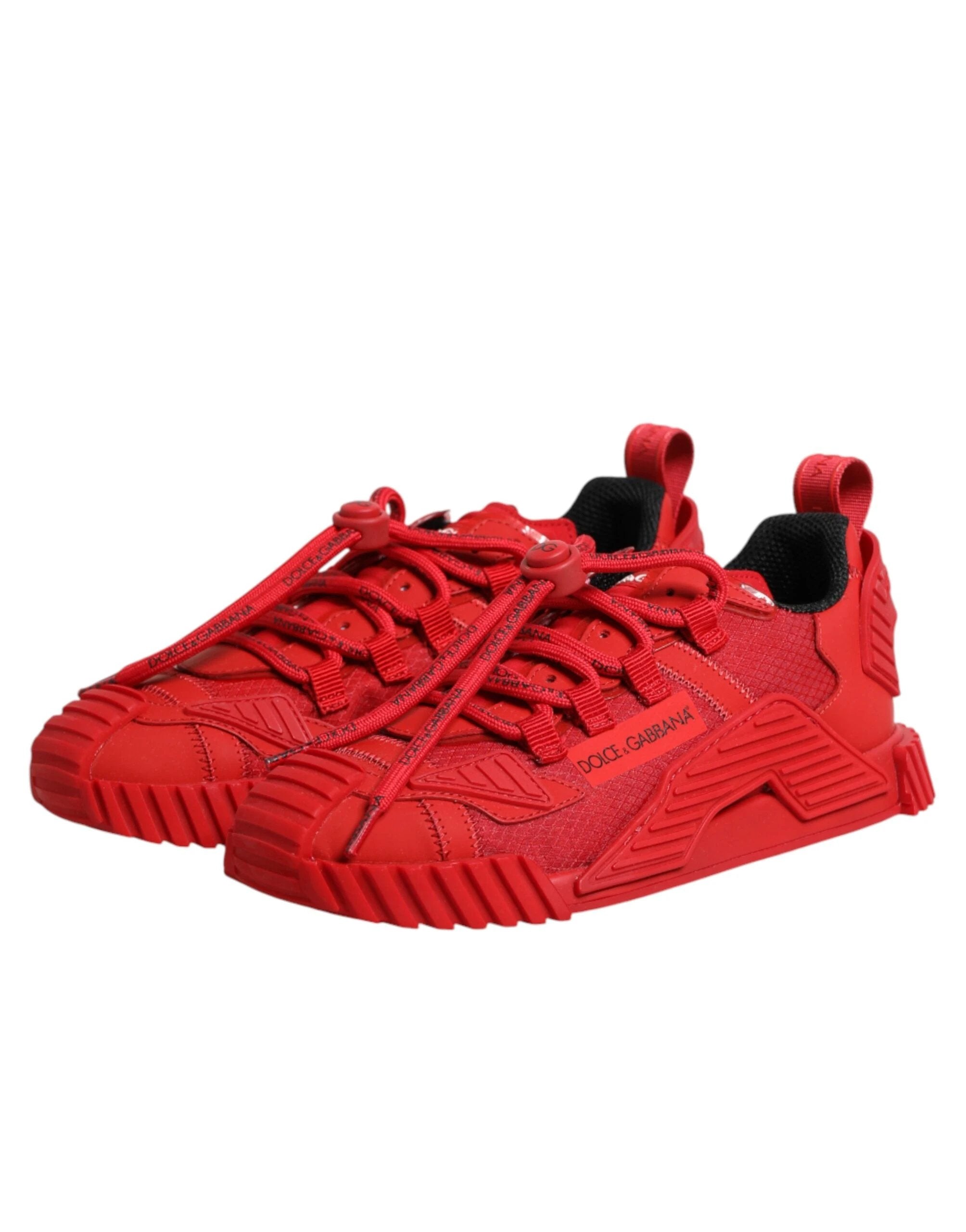 Dolce & Gabbana Red Logo Lace Low Top NS1 Sneakers Shoes by Dolce & Gabbana