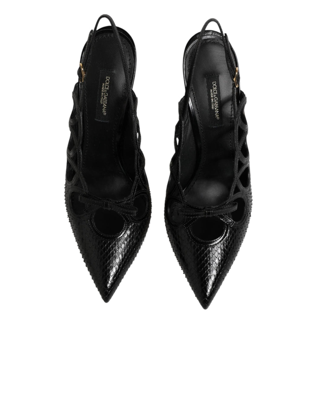 Dolce & Gabbana Leather High Heels Slingback Shoes by Dolce & Gabbana