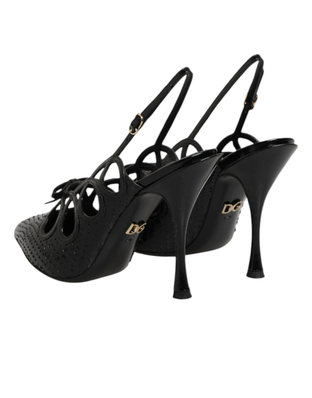 Dolce & Gabbana Leather High Heels Slingback Shoes by Dolce & Gabbana