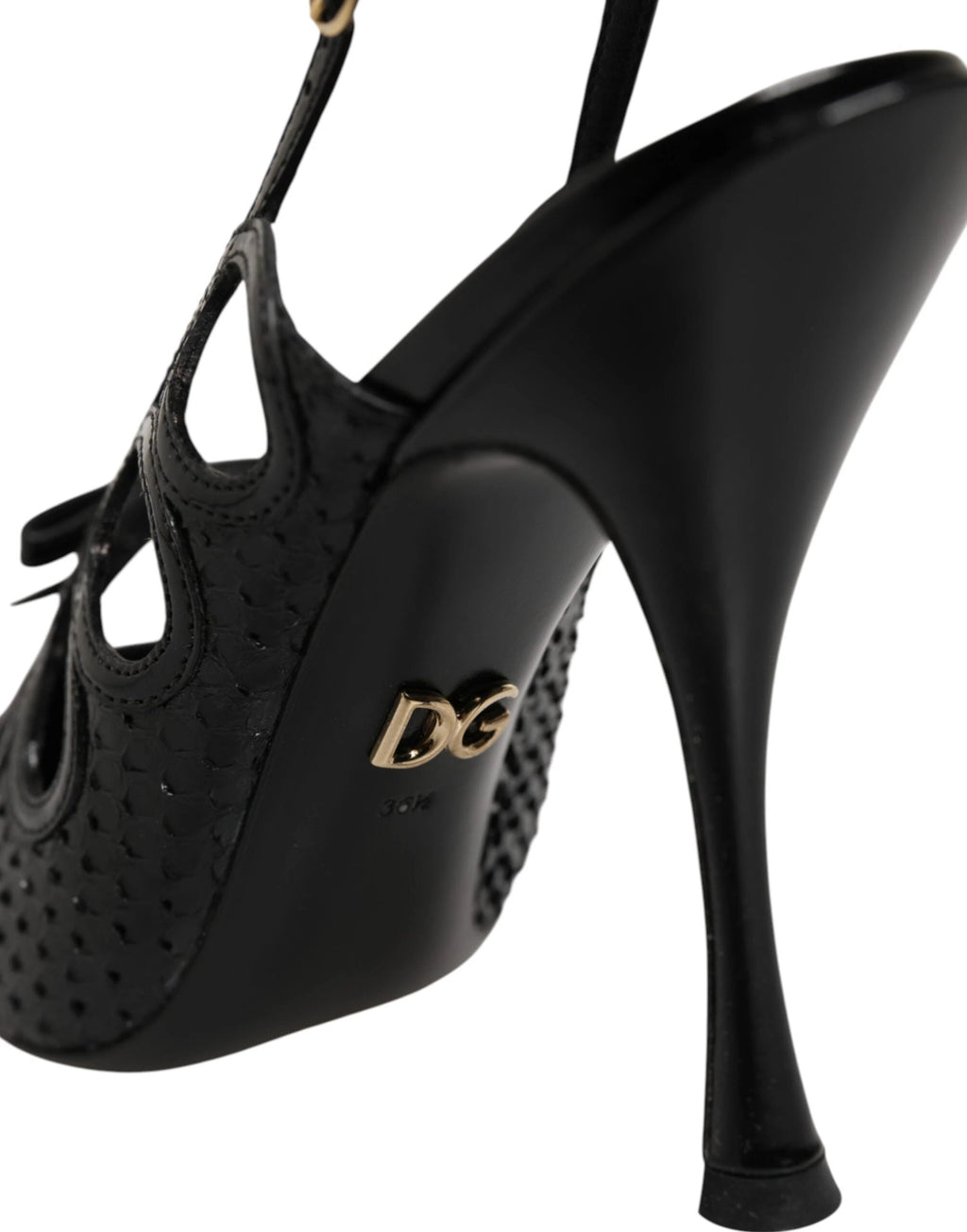 Dolce & Gabbana Leather High Heels Slingback Shoes by Dolce & Gabbana