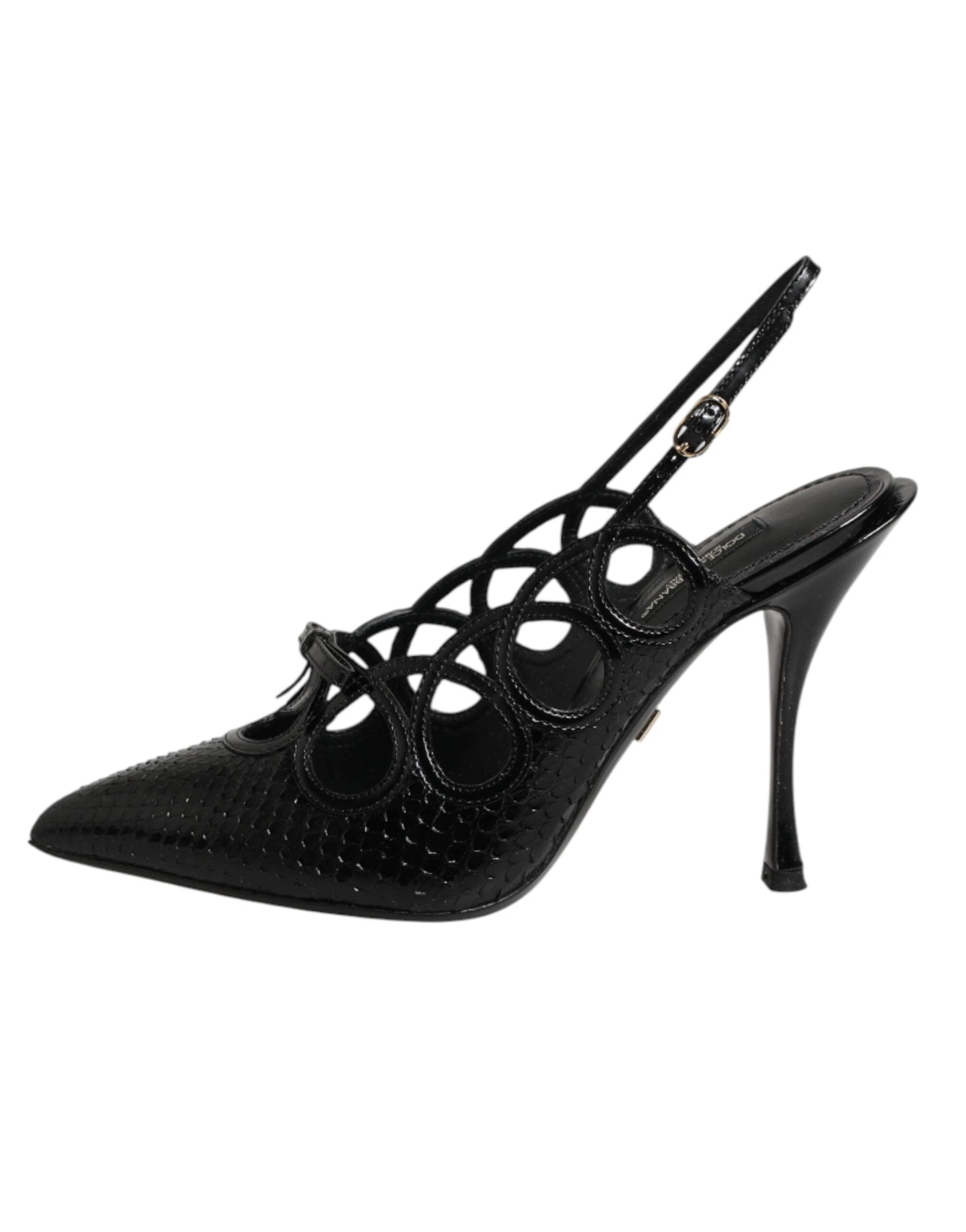 Dolce & Gabbana Leather High Heels Slingback Shoes by Dolce & Gabbana