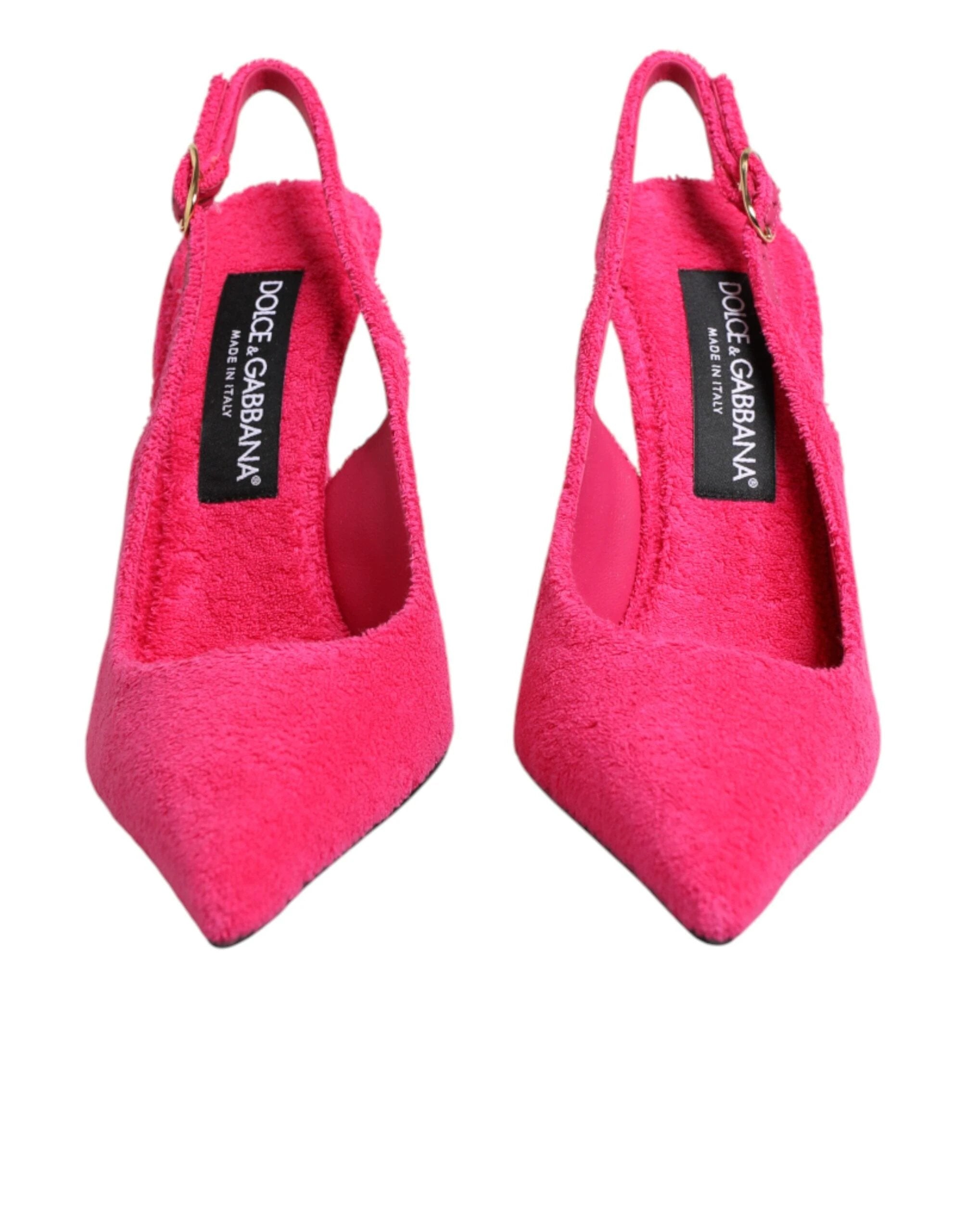 Dolce & Gabbana Pink Suede High Heels Slingback Shoes by Dolce & Gabbana
