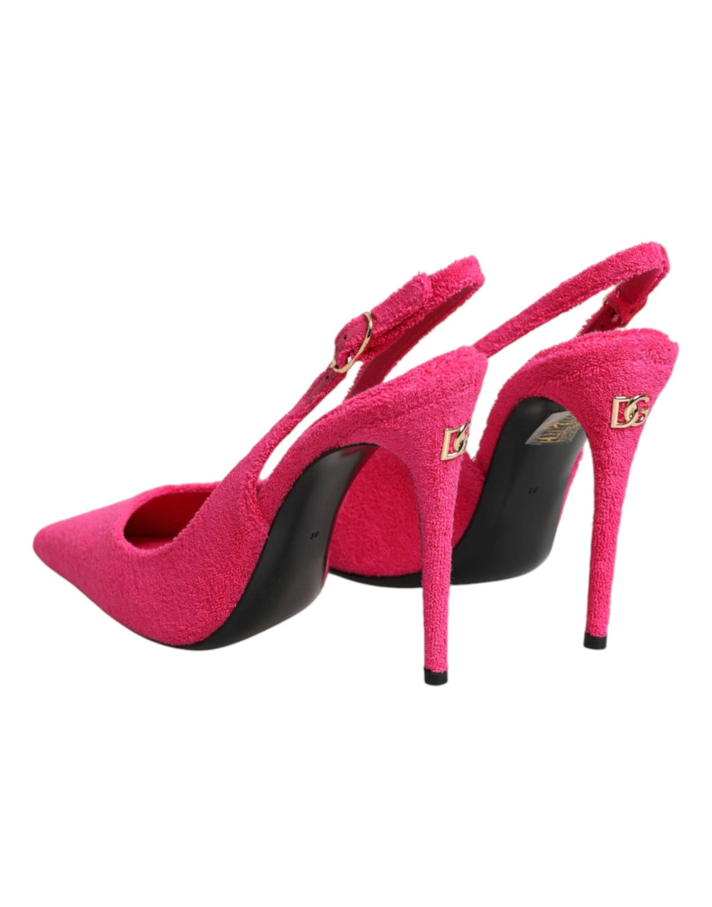 Dolce & Gabbana Pink Suede High Heels Slingback Shoes by Dolce & Gabbana