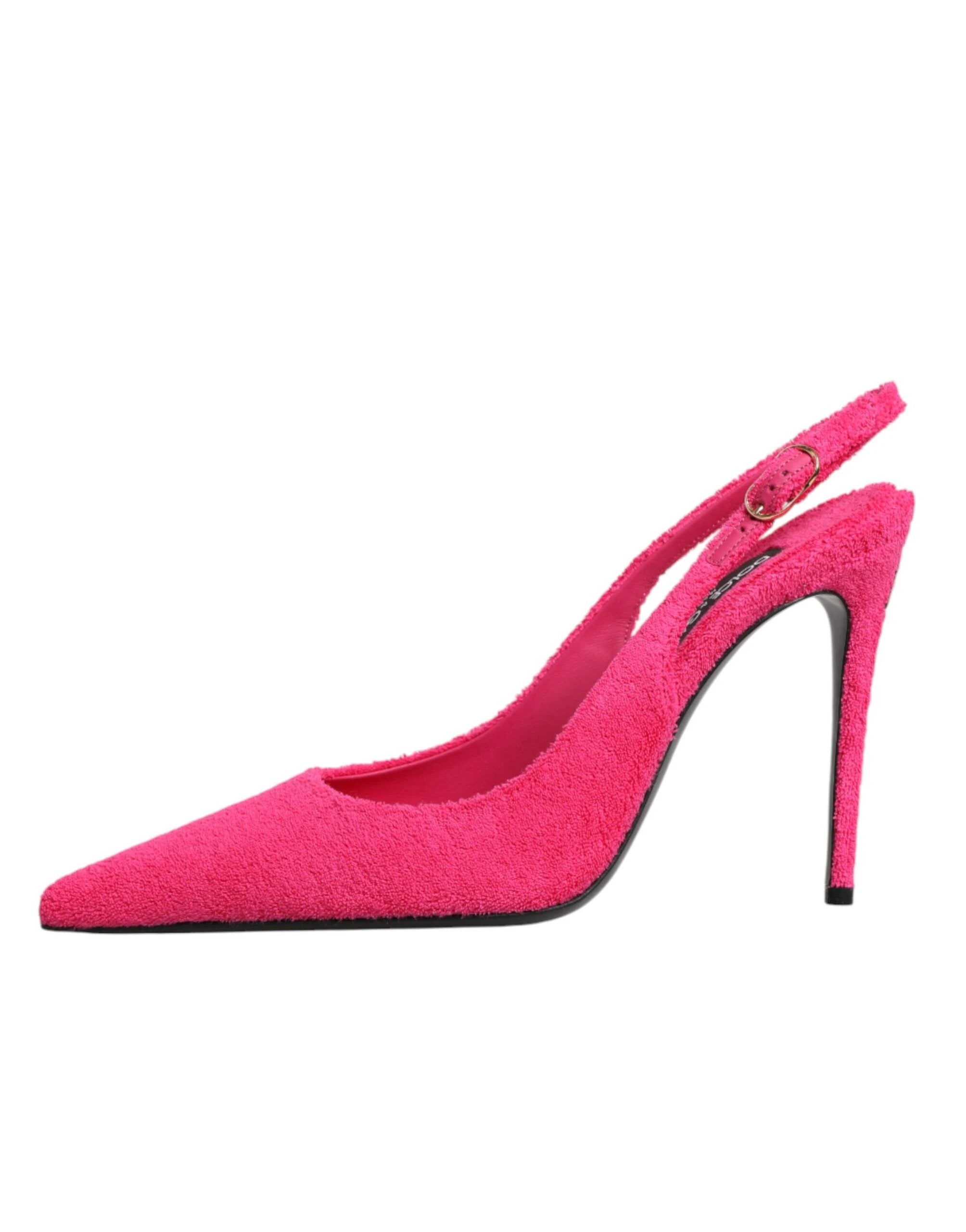 Dolce & Gabbana Pink Suede High Heels Slingback Shoes by Dolce & Gabbana