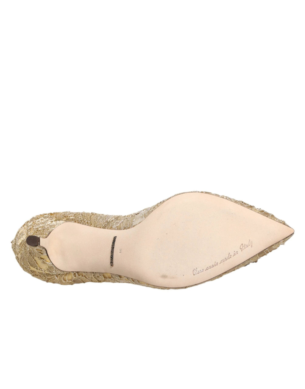 Dolce & Gabbana Gold Taormina Lace DEVOTION Pumps Shoes by Dolce & Gabbana