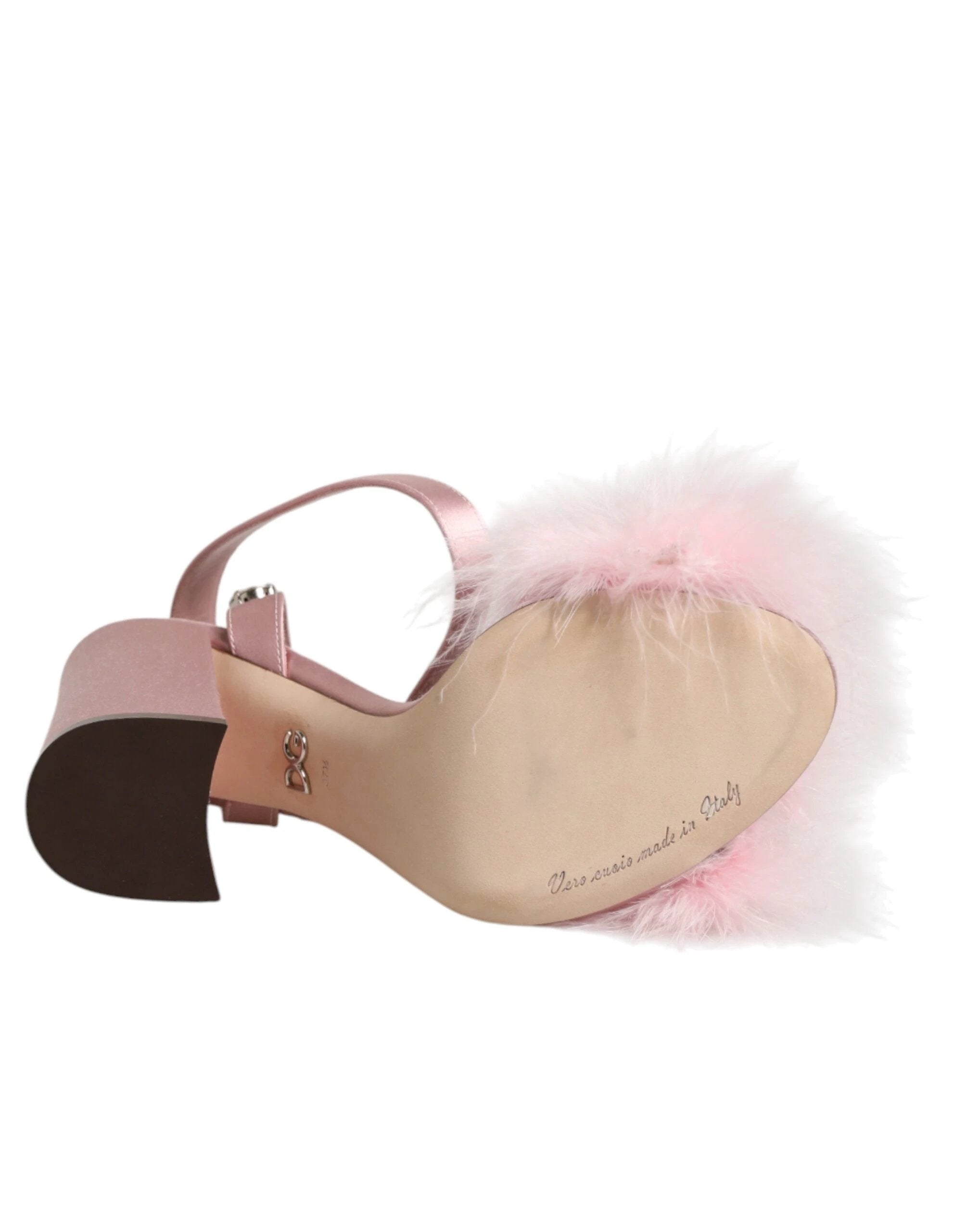 Dolce & Gabbana Pink Sequined Ankle Strap Sandals Shoes by Dolce & Gabbana