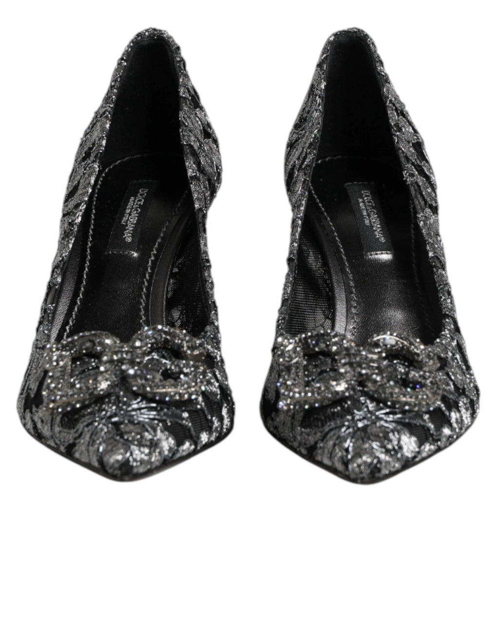Dolce & Gabbana Silver Lace DG Amore Heels Pumps Shoes by Dolce & Gabbana