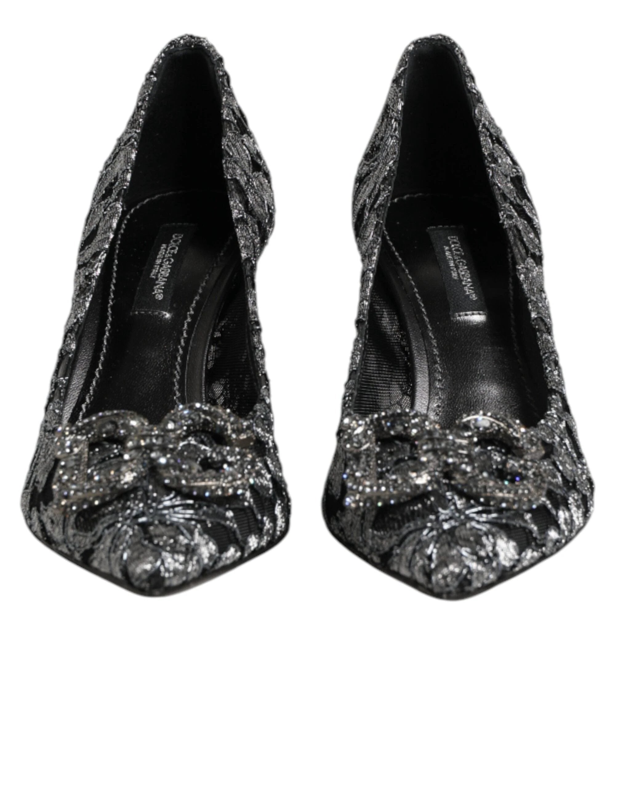 Dolce & Gabbana Silver Lace DG Amore Heels Pumps Shoes by Dolce & Gabbana