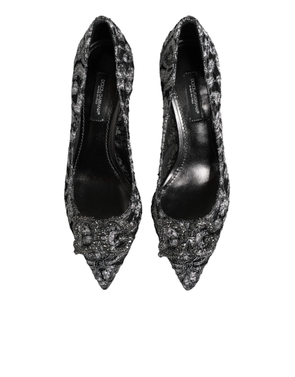 Dolce & Gabbana Silver Lace DG Amore Heels Pumps Shoes by Dolce & Gabbana