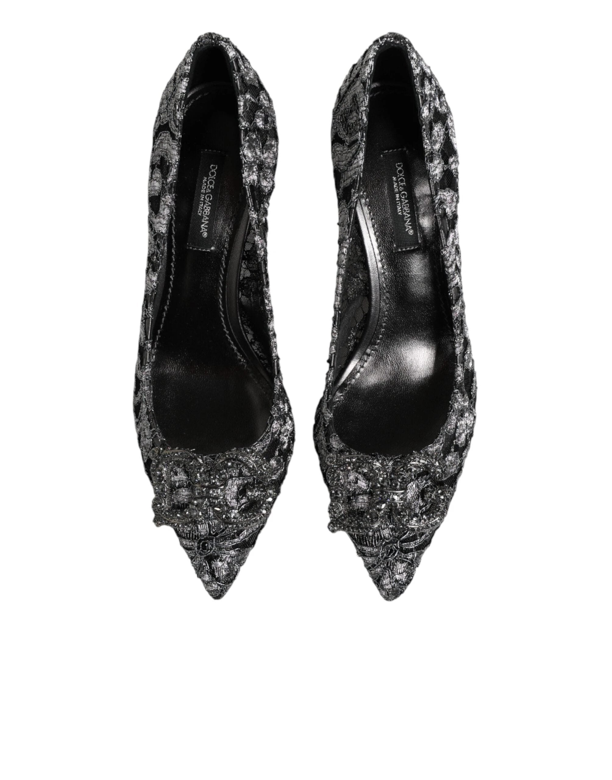 Dolce & Gabbana Silver Lace DG Amore Heels Pumps Shoes by Dolce & Gabbana