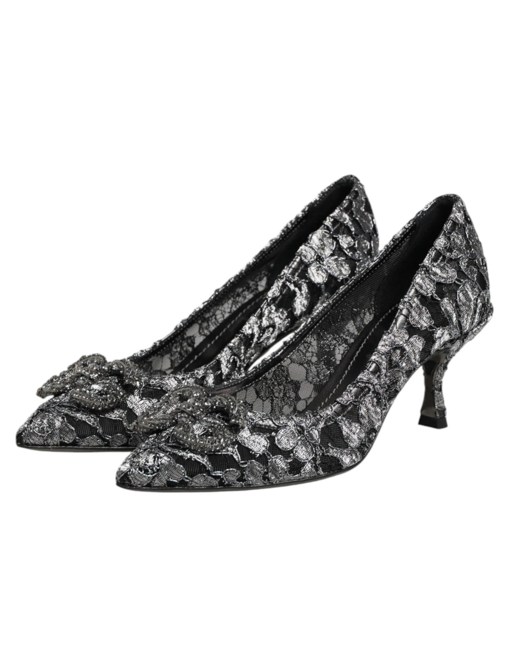 Dolce & Gabbana Silver Lace DG Amore Heels Pumps Shoes by Dolce & Gabbana