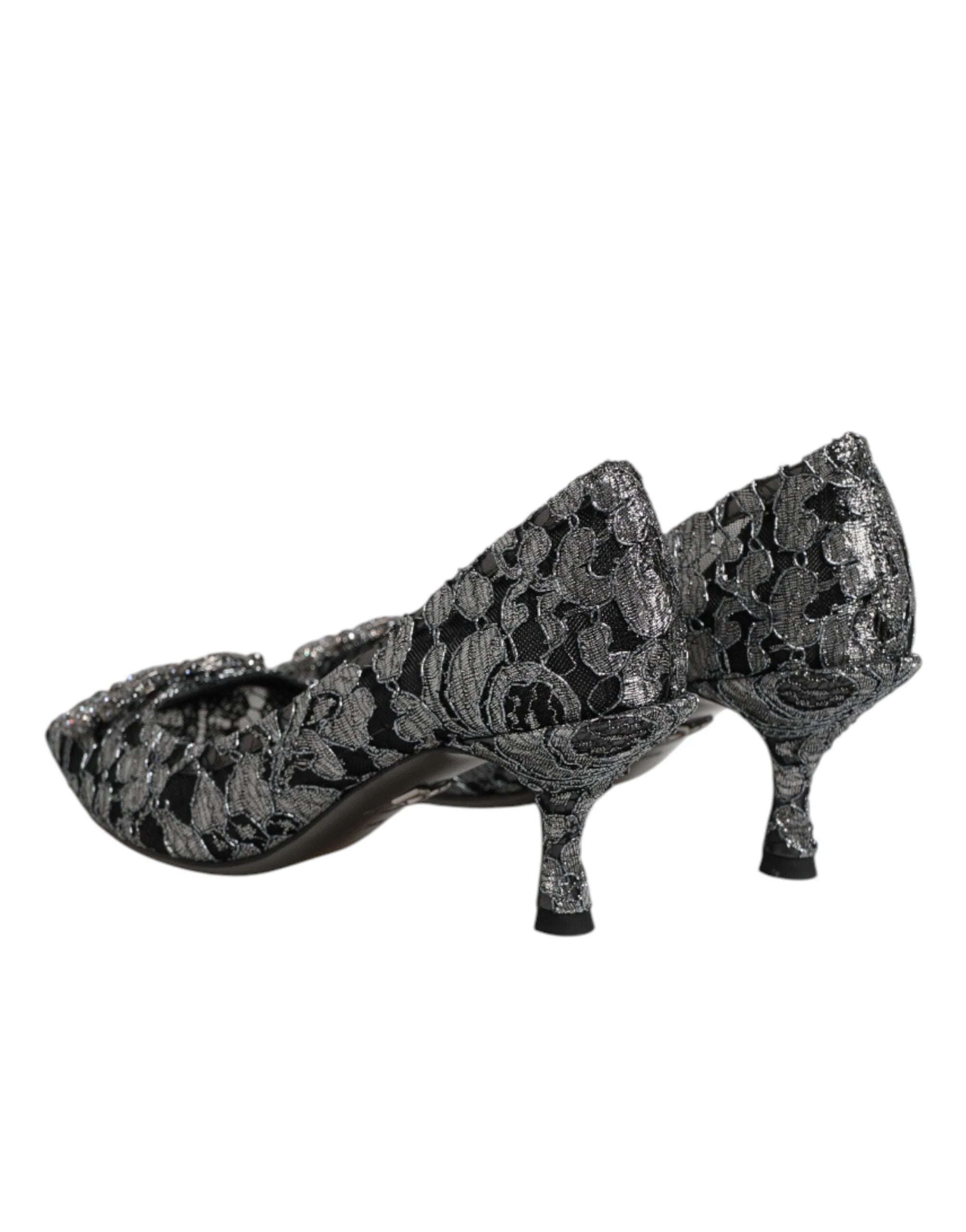 Dolce & Gabbana Silver Lace DG Amore Heels Pumps Shoes by Dolce & Gabbana