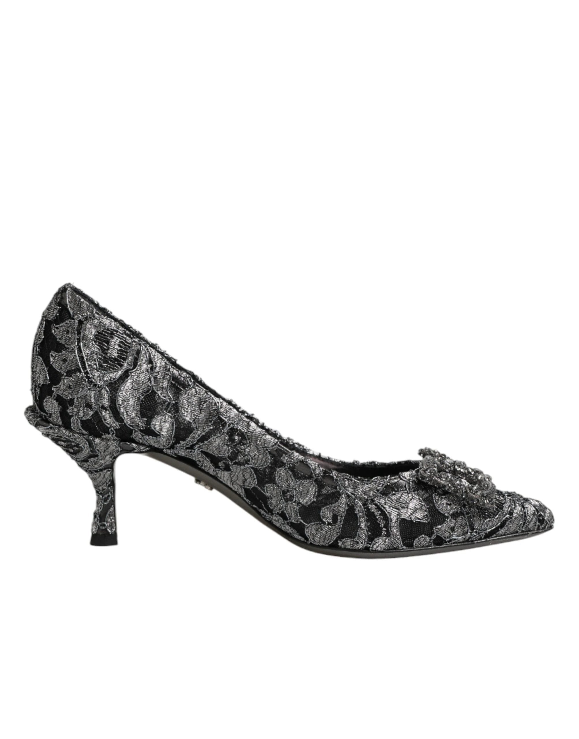 Dolce & Gabbana Silver Lace DG Amore Heels Pumps Shoes by Dolce & Gabbana