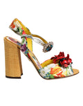 Dolce & Gabbana Multicolor Floral Crystal Embellished Sandals Shoes by Dolce & Gabbana