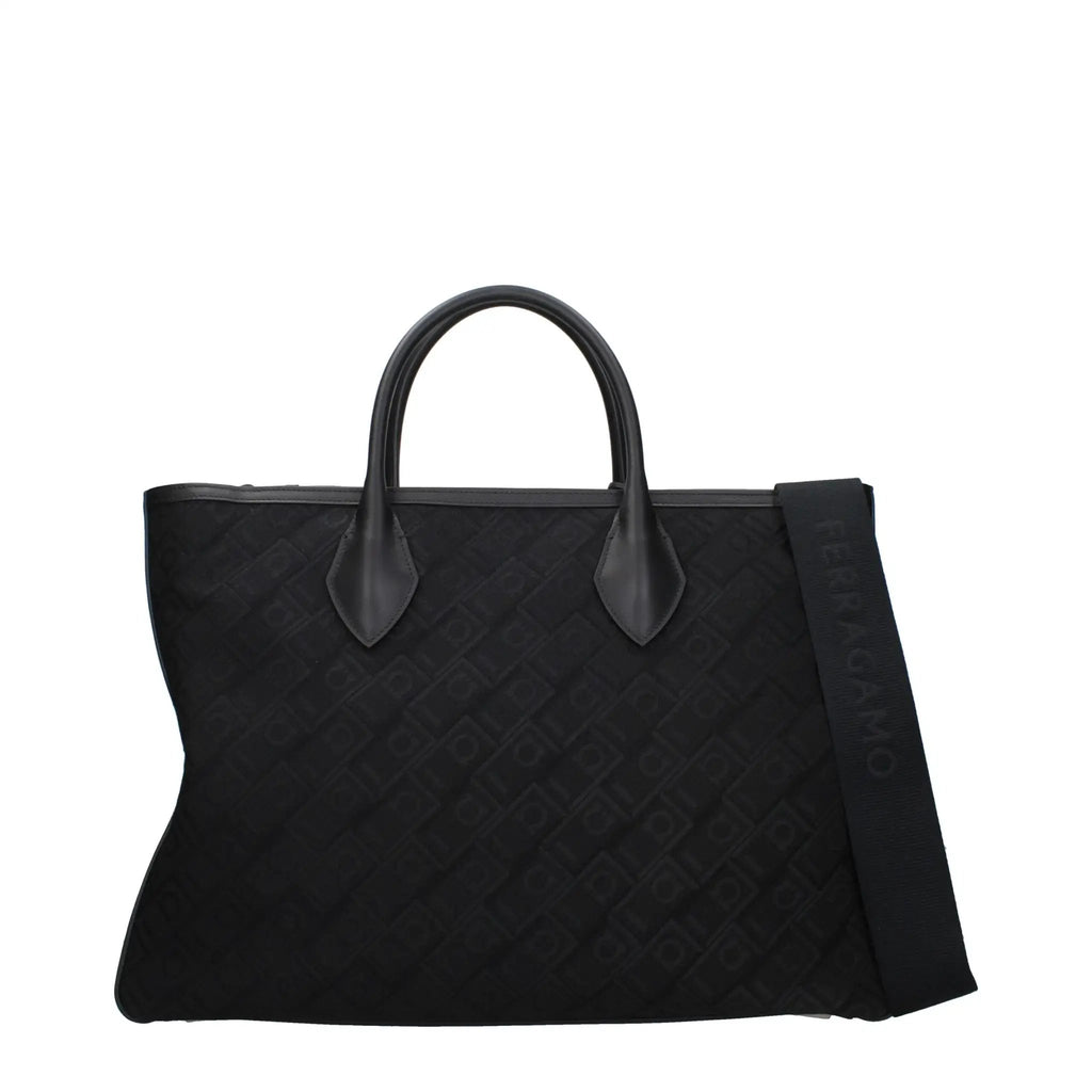 Sac à main en tissu noir Salvatore Ferragamo