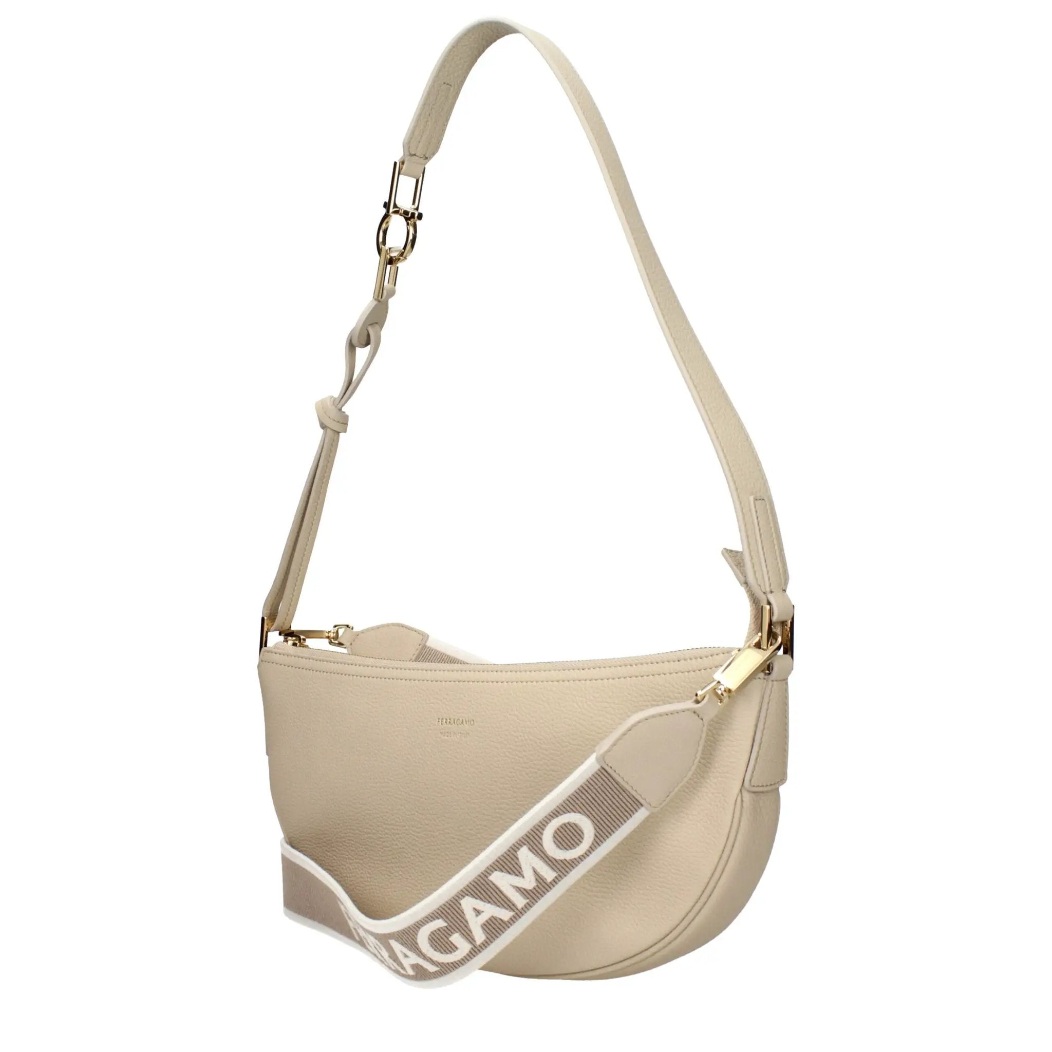 Sac bandoulière en cuir gris Salvatore Ferragamo