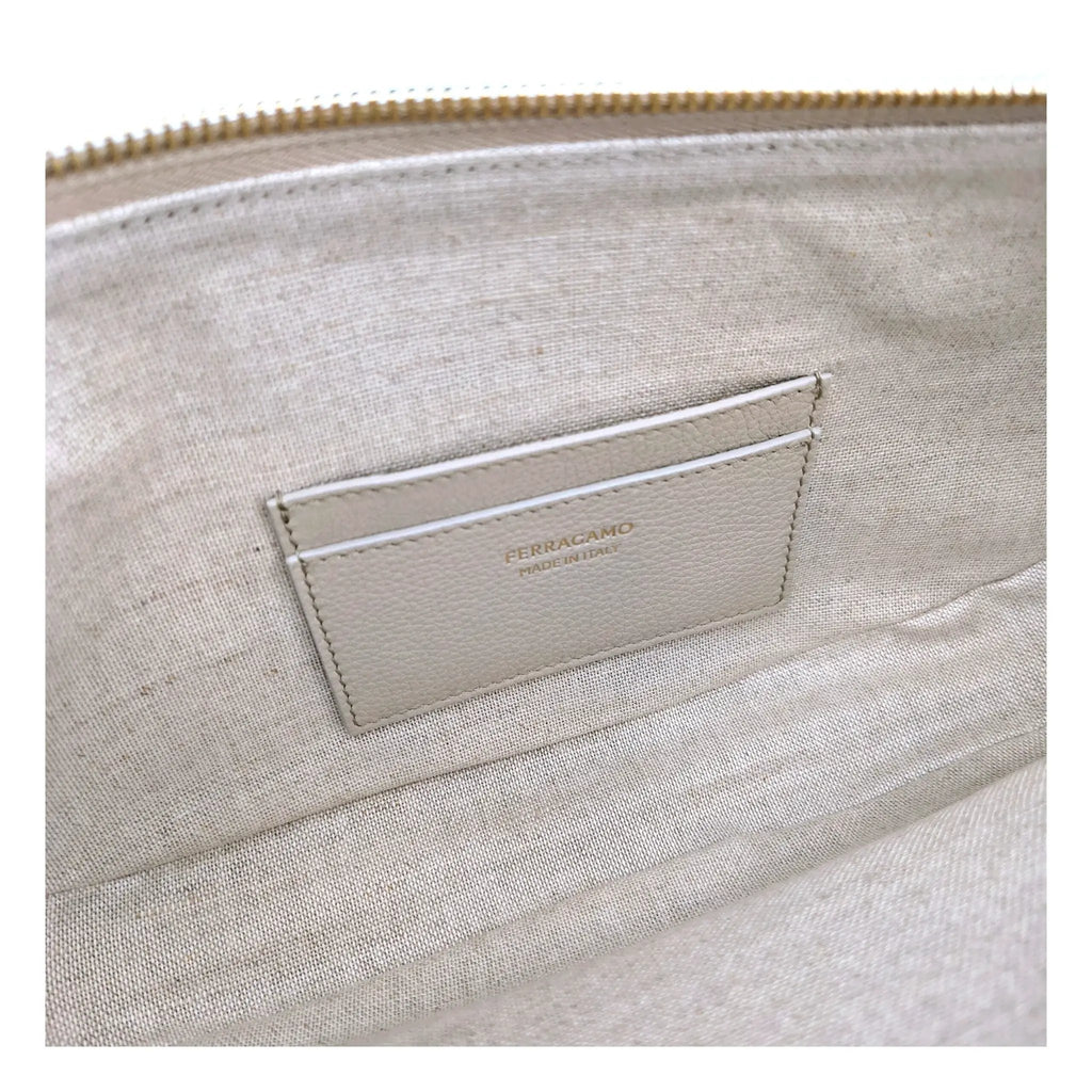 Sac bandoulière en cuir gris Salvatore Ferragamo