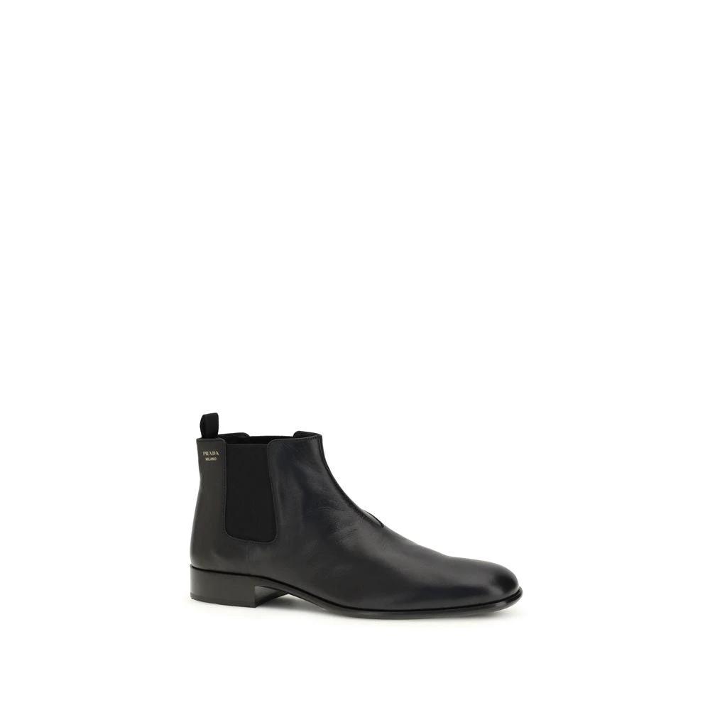 Prada Black Goatskin Ankle Boots by Prada