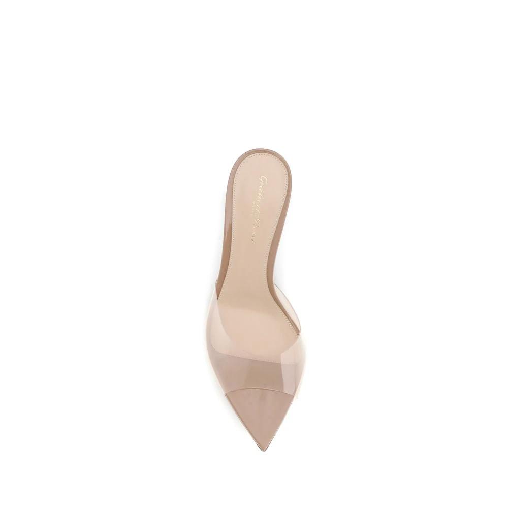 Gianvito Rossi Beige Polyurethane Stiletto Heel Sandals by Gianvito Rossi
