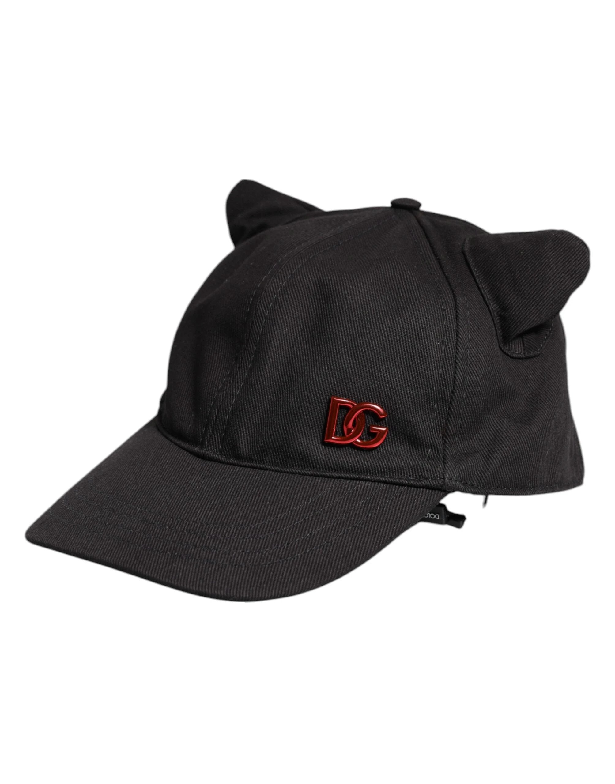 Dolce & Gabbana Black Cotton Logo Patch 6 Panels Baseball Cap Hat by Dolce & Gabbana