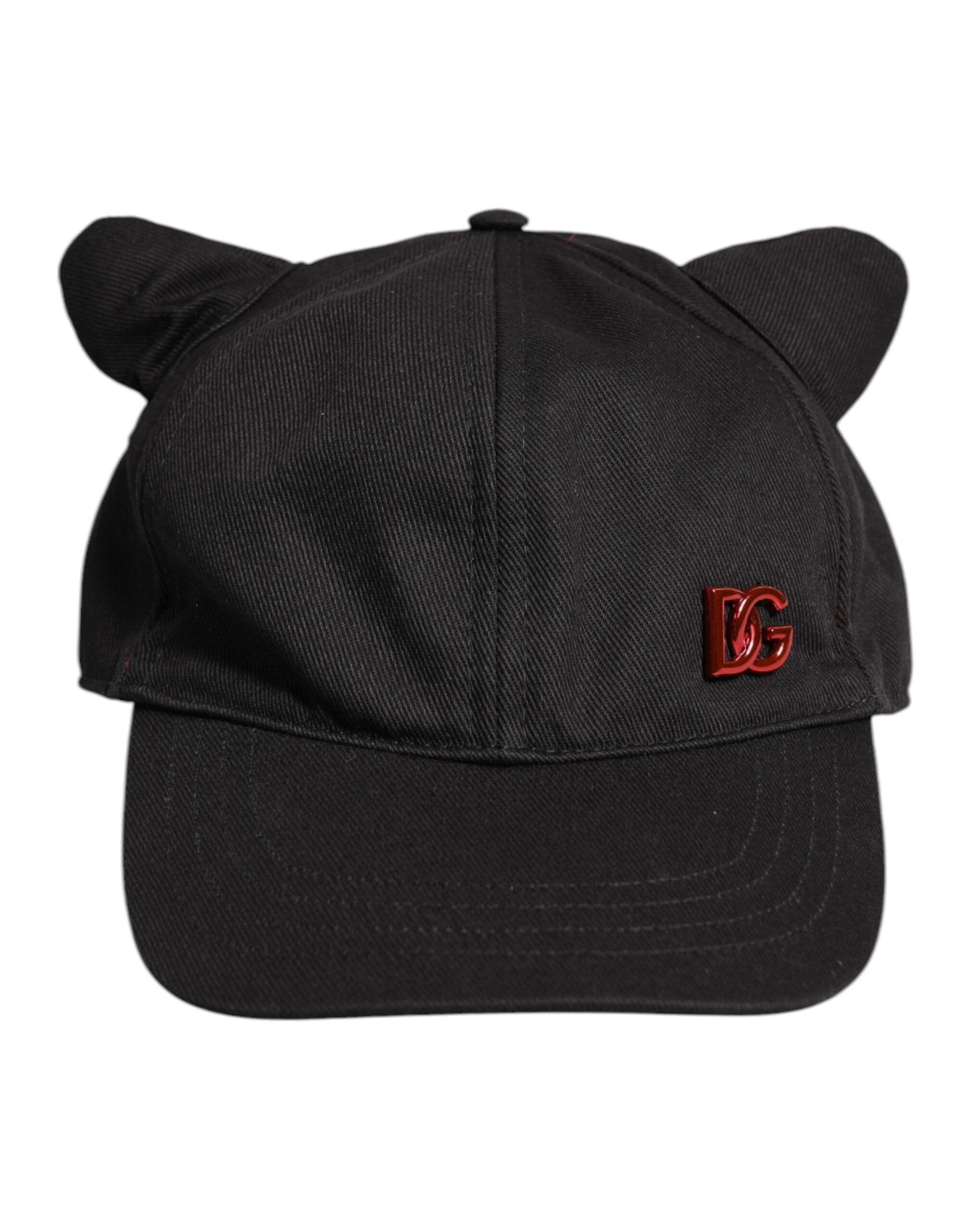 Dolce & Gabbana Black Cotton Logo Patch 6 Panels Baseball Cap Hat by Dolce & Gabbana