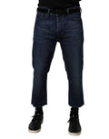 Vivienne Westwood Blue Mid Waist Cotton Men Cropped Denim Jeans by Vivienne Westwood