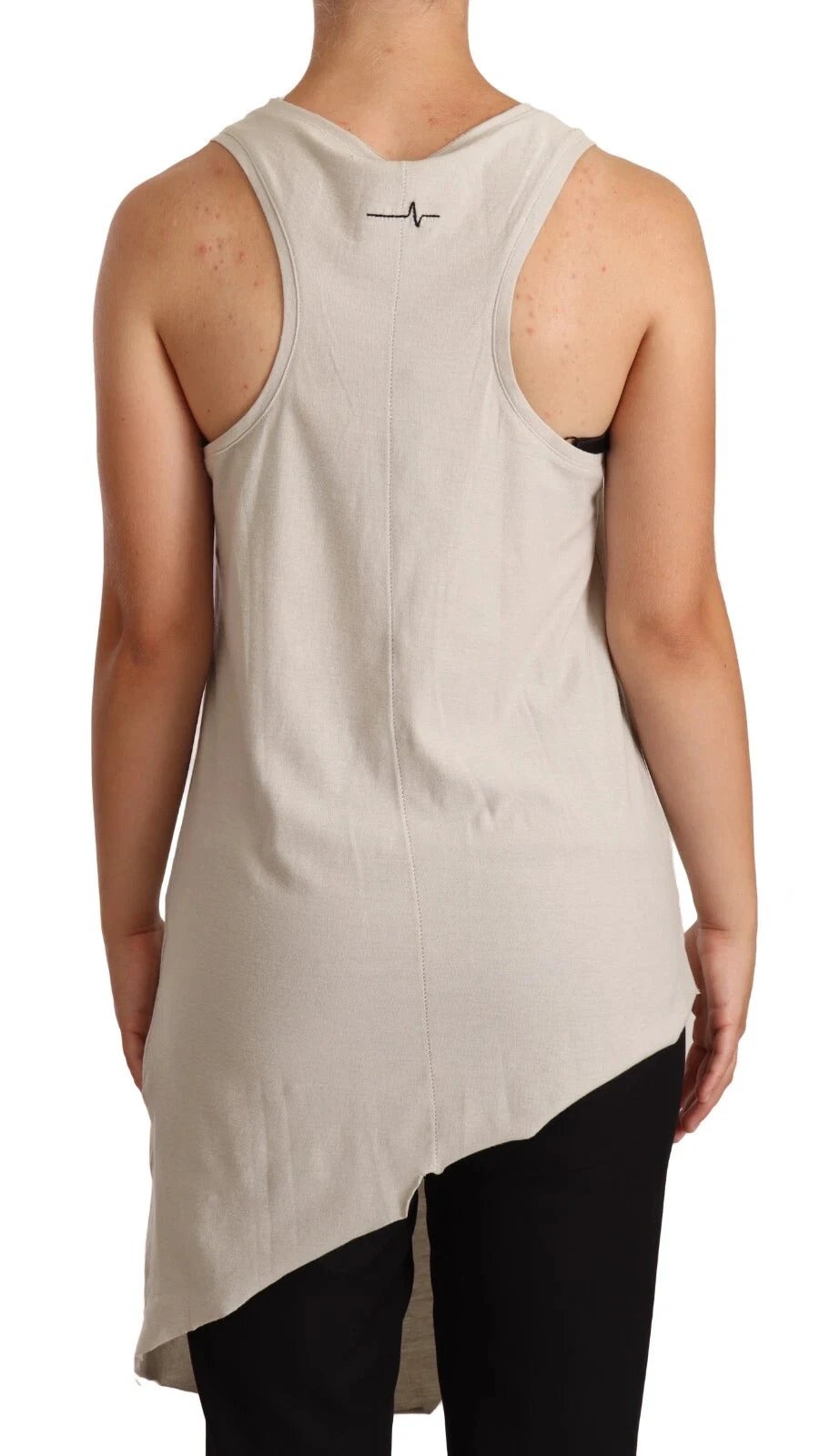 Max Mara Light Gray 100% Cotton Sleeveless Razor Back Tank Top by Max Mara